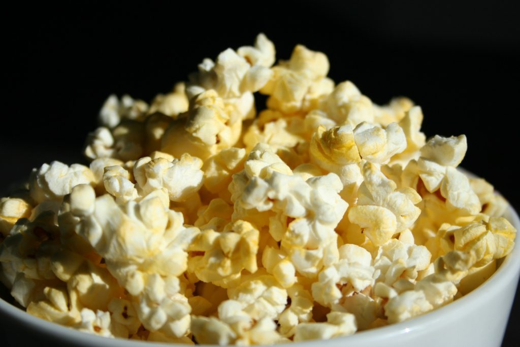 bucket of popcorn to enjoy while streaming movies