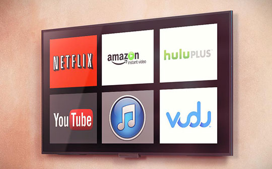 streaming devices tv with streaming services logos