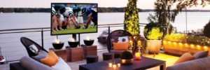 outdoor patio fire pit tv