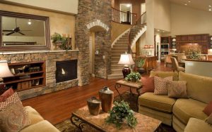 home with concealed tv and speakers
