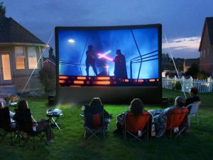 Inflatable portable outdoor theater